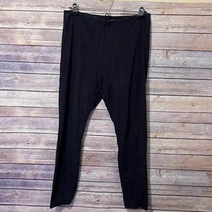 Lysse Black High Waist Faux Suede Slimming Pull On Size Large